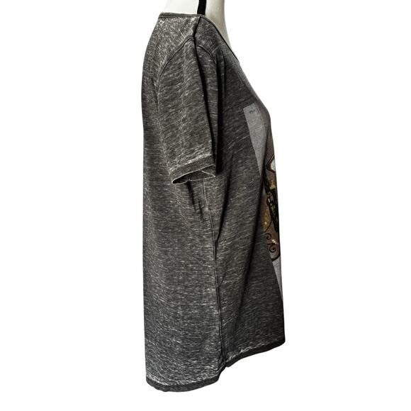 Clueless Movie T Shirt Womens Large Gray Graphic Distressed Relaxed Blouse - Picture 6 of 7